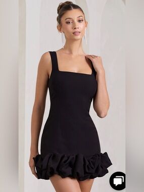 Club L Lucy Black Ruffle Mini Dress Like New